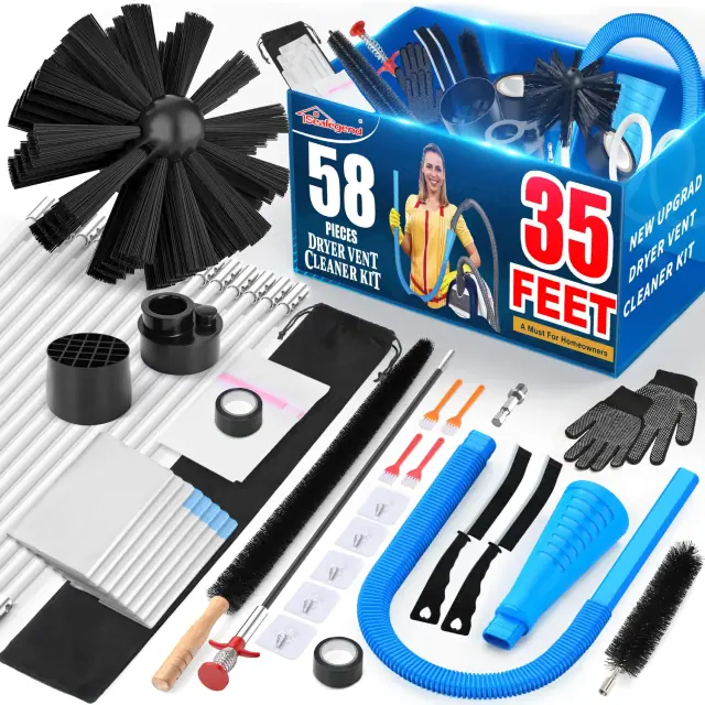 Sealegend 58-piece 35-foot dryer vent cleaner kit